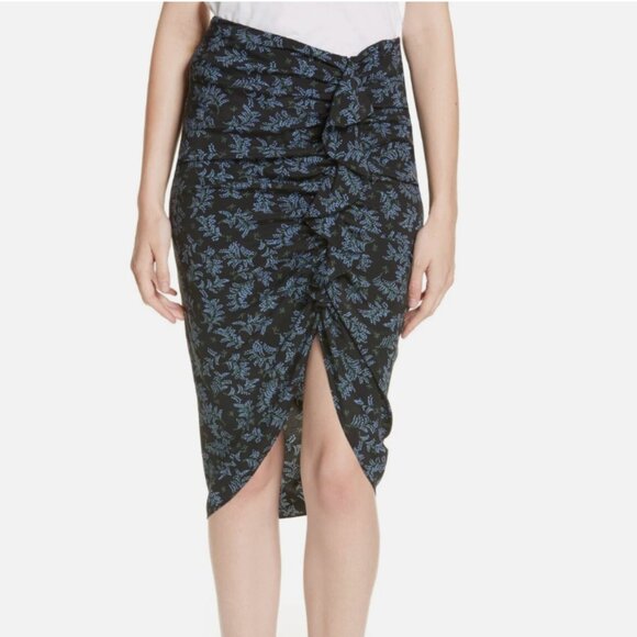 Veronica Beard Asymmetrical Ruffle Floral Skirt - Picture 1 of 8